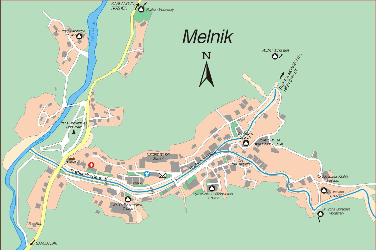 Карта города Мельник