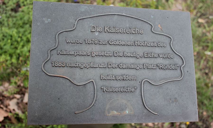Германия, дуб Кайзера, памятная табличка
